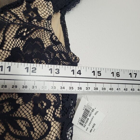 Vintage Wet Seal black tan lace whimsigoth witchy grunge going out top size med - Picture 5 of 6